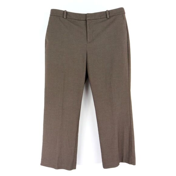 Merona Pants - Merona Dress Pants Stretch Womens 16‎ Brown Striped Pockets Wide Leg Flat Front
